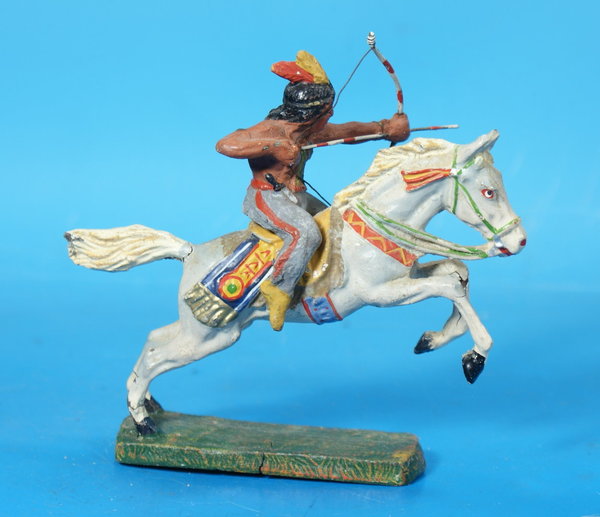 ELASTOLIN Indianer mit Bogen zu Pferd Masse WE101