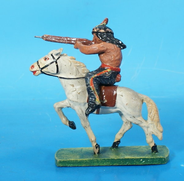 ELASTOLIN Indianer mit Bogen zu Pferd Masse WE109