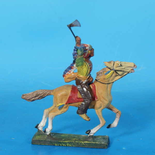 LINEOL Indianer mit Tomahawk zu Pferd Masse WL014