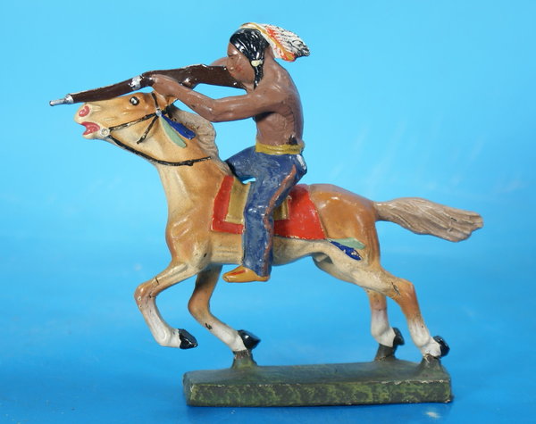 LINEOL Indianer mit Gewehr zu Pferd Masse WL052