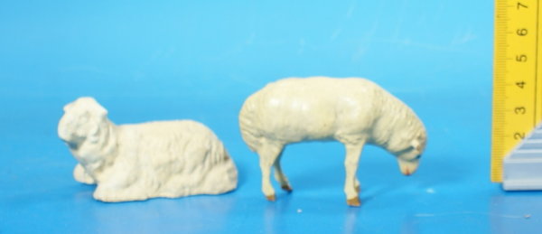 4 Krippenfiguren Schafe Masse ca. 1950 Krip024