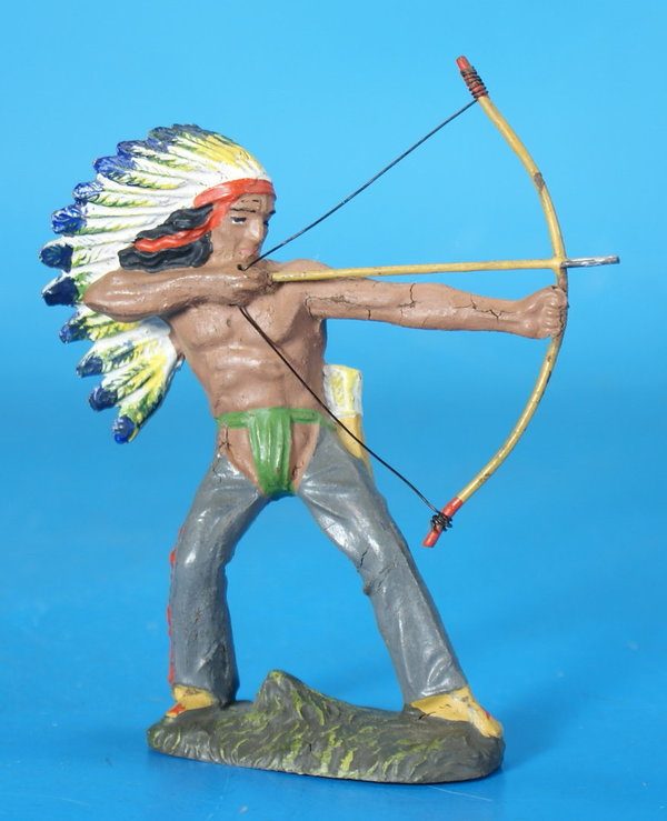LINEOL Indianer mit Bogen 3. Bemalung Masse WL557