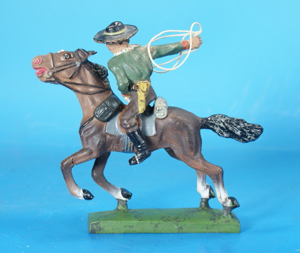 LINEOL Cowboy mit Lasso zu Pferd Masse WL561