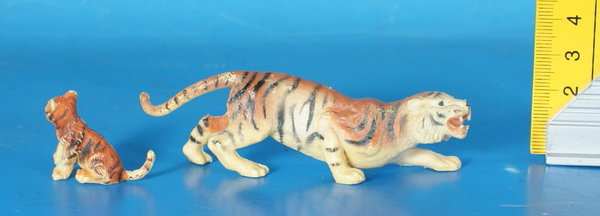 ELASTOLIN Tiger + junger Tiger Plastik PETWP132