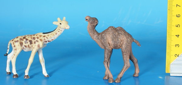 ELASTOLIN junge Giraffe + Trampeltier Plastik PETWP133