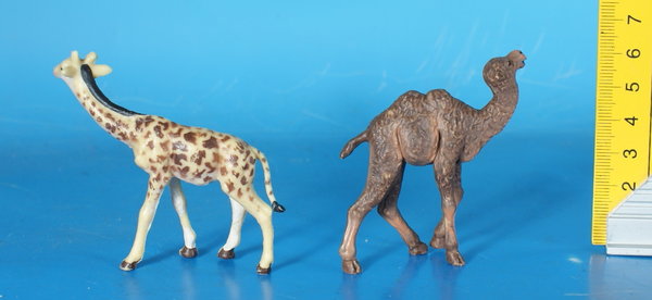 ELASTOLIN junge Giraffe + Trampeltier Plastik PETWP133