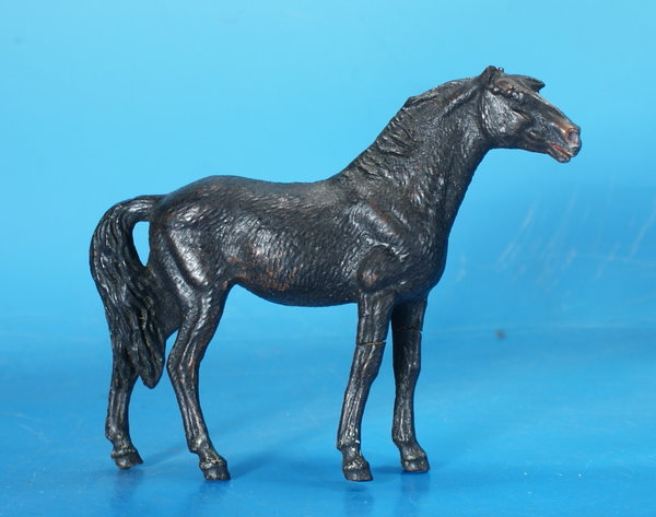 LINEOL Pferd stehend schwarz um 1930 Masse L879