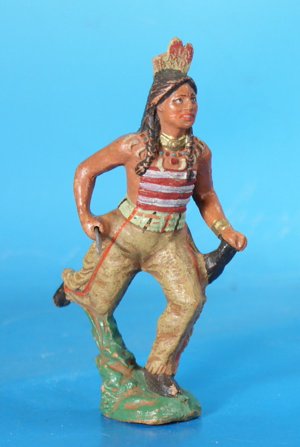 PFEIFFER Indianer laufend mit Scalp um 1914 WPF1085L