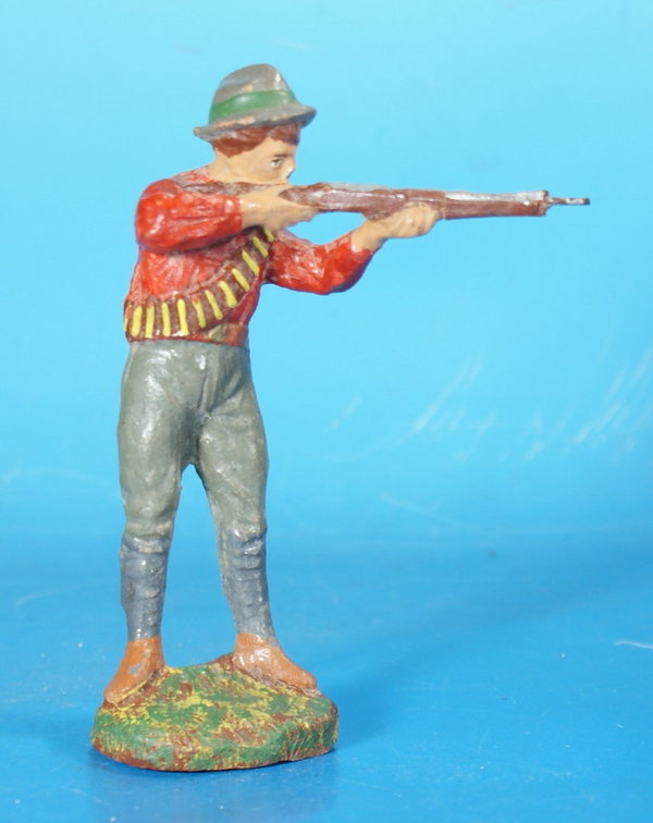 ELASTOLIN Cowboy mit Gewehr 11 cm um 1920 Masse WE 1039L