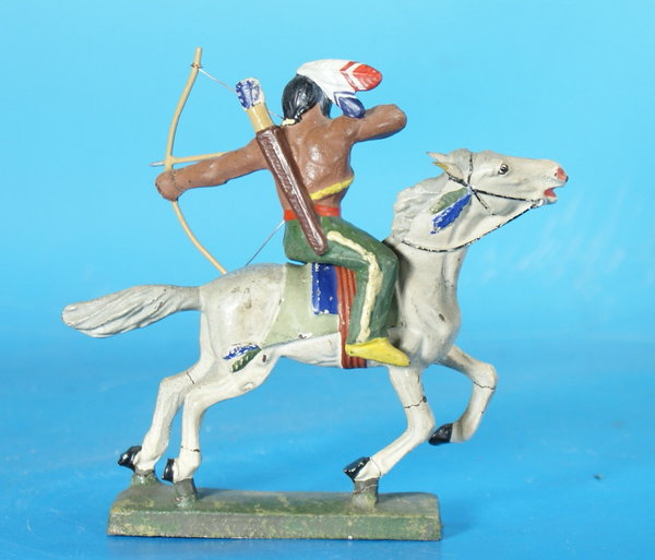 LINEOL Indianer mit Bogen zu Pferd um 1930 Masse WL671 C