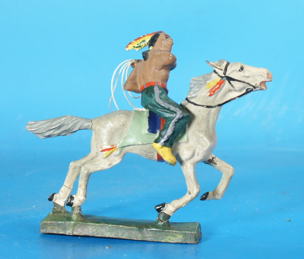 LINEOL Indianer mit Lasso zu Pferd um 1930 Masse WL674 C