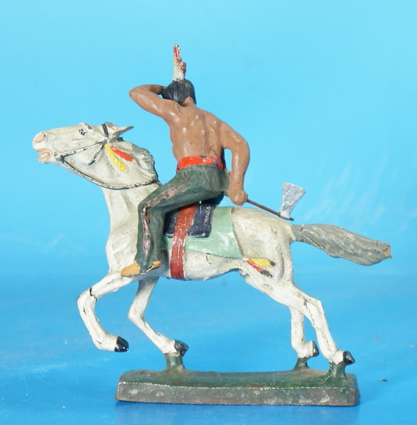 LINEOL Indianer spähend zu Pferd um 1930 Masse WL678 C