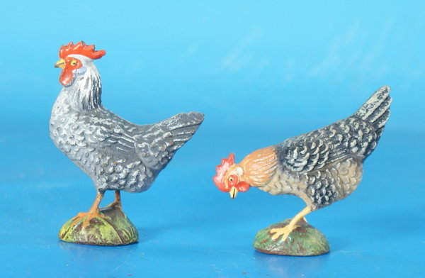 LINEOL 2 Hühner um 1930 Masse L1150 C1
