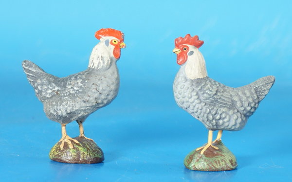 LINEOL 2 Hühner um 1930 Masse L1152 C1