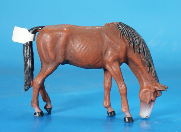 ELASTOLIN Pferd grasend um 1960 Hart-Plastik PET074 C4