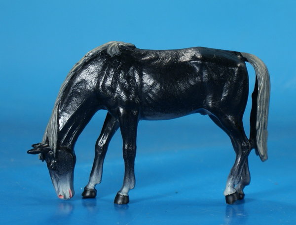 ELASTOLIN Pferd grasend um 1960 Hart-Plastik PET076 C4