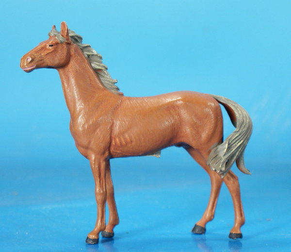 ELASTOLIN Pferd stehend um 1960 Hart-Plastik PET091 C4