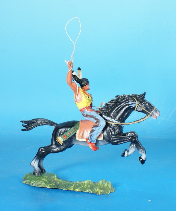 ELASTOLIN Indianer zu Pferd um 1960 / 70 Plastik WEP040 C4