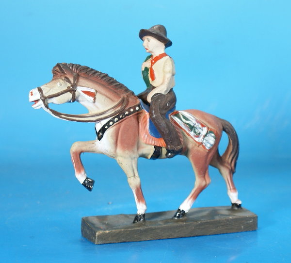 LEYLA Cowboy mit Lasso zu Pferd um 1950 Masse WLey054 P
