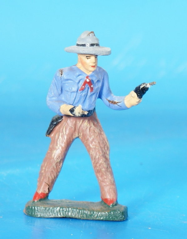ELASTOLIN Cowboy mit 2 Pistolen um 1950 Masse WE727 C5