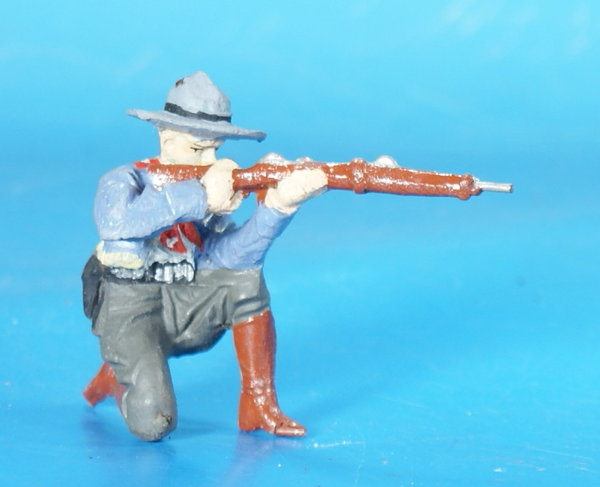 ELASTOLIN Cowboy kniend schießend um 1950 Masse WE736 C5