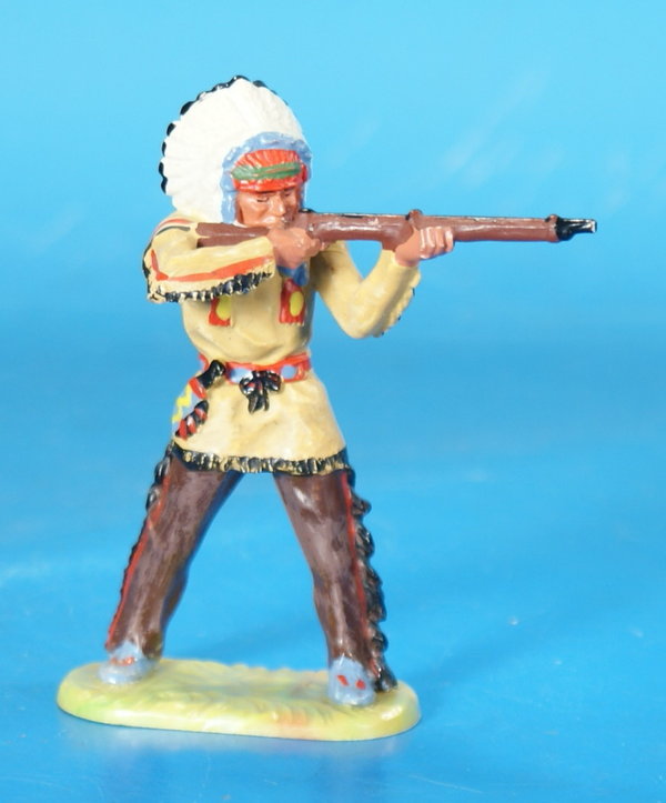 ELASTOLIN Indianer mit Gewehr um 1970 Plastik WEP299 C7