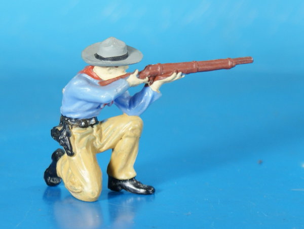 ELASTOLIN Cowboy kniend mit Gewehr um 1960 Plastik WEP338 C7