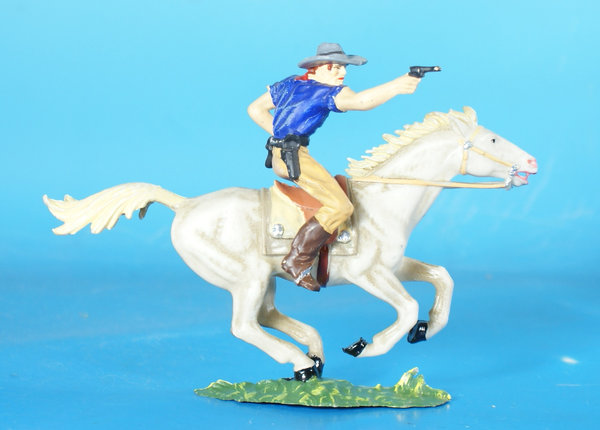 ELASTOLIN Cowboy zu Pferd um 1960/70 Plastik WEP176 C4